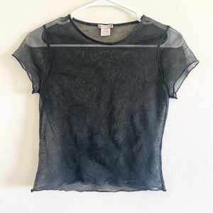 🆑⤵️Luna Chix Sheer Glistening Crop Top Tee S
